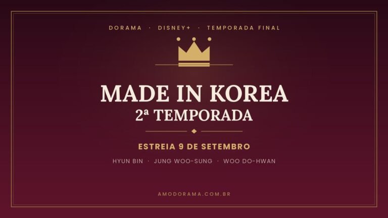 Arte do dorama Made in Korea 2ª temporada com coroa dourada e a data de estreia no Disney+ Arte do dorama Made in Korea 2ª temporada com coroa dourada e a data de estreia no Disney+