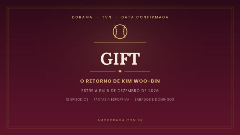 Arte de divulgacao de GIFT, serie da tvN com Kim Woo-bin que estreia em 5 de dezembro de 2026 Arte de divulgacao de GIFT, serie da tvN com Kim Woo-bin que estreia em 5 de dezembro de 2026